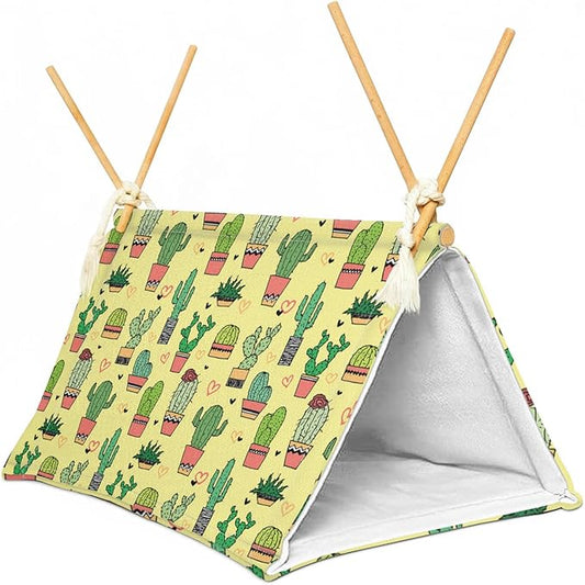 Bearded Dragon Tent Bed,Cactus Pattern Reptile Bearded Dragon cage/hides and Caves/Habitat Hideout… (Cactus 1) Aipush