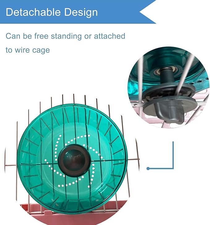 Petest Hamster Exercise Wheel, Silent Spinner Hamster Running Wheels, Diameter 6.7 inch, Green Petest