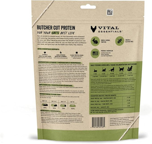 Vital Essentials Freeze Dried Raw Cat Food, Rabbit Mini Patties Entree, 3.75 oz VitalEssentials