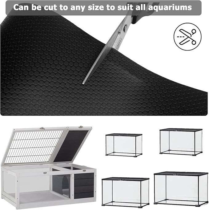 Reptile Substrate Carpet Terrarium Mat, 144" X 24" Bearded Dragon Tank Accessories, Reptile Bedding Substrate Liner, Reptile Tank Accessories for Bearded Dragon,Leopard Gecko,Lizard,Tortoise, Black Hoplaep