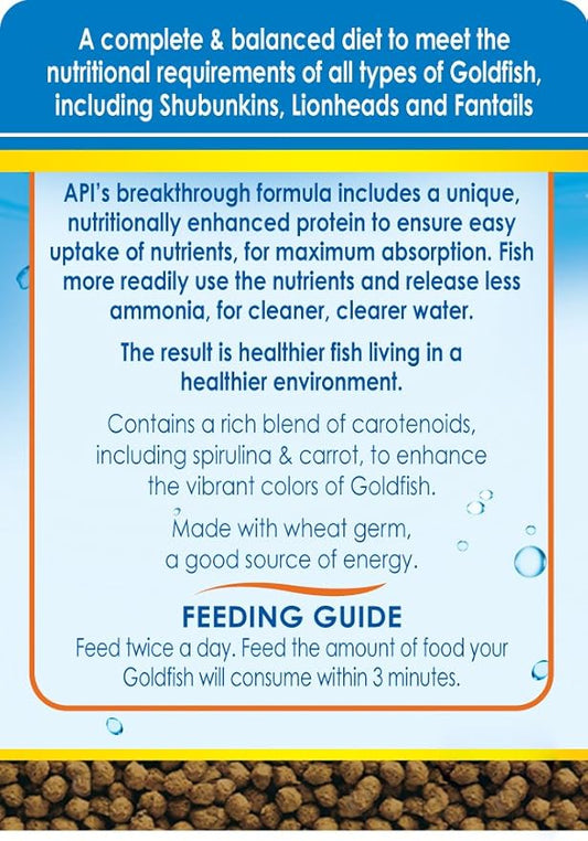 API GOLDFISH PELLETS Fish Food 4-Ounce Container, Medium, Model:833B API