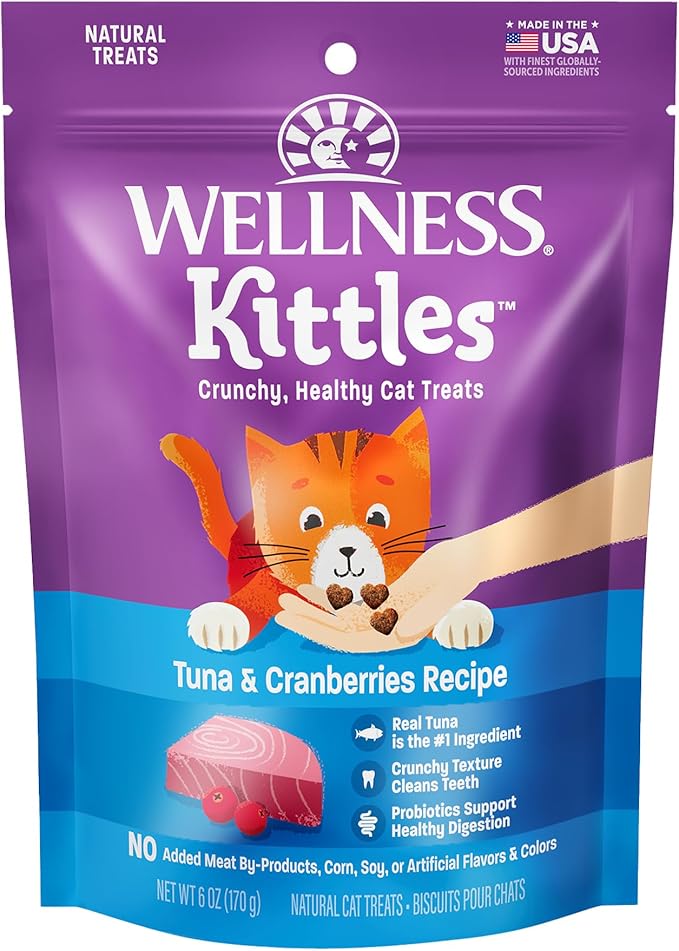 Wellness Kittles Natural Grain Free Cat Treats, Tuna & Cranberries, 6-Ounce Bag WellnessNaturalPetFood