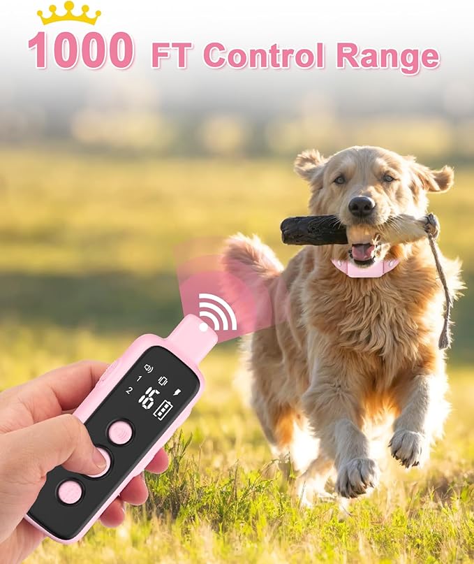 Bousnic Shock Collar for Dogs - Waterproof Rechargeable Dog Electric Training Collar with Remote for Small Medium Large Dogs with Beep, Vibration, Safe Shock Modes (8-120 Lbs) - PAWPICO