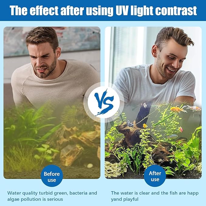 Aquarium Clean Light,3 W mini &13W Submersible Light,Aquarium Water Clean Green Clear Waterproof Clean Lamp for Pond,Swimming Pool,Indoor (13W) AquariumPetsFishMonopoly