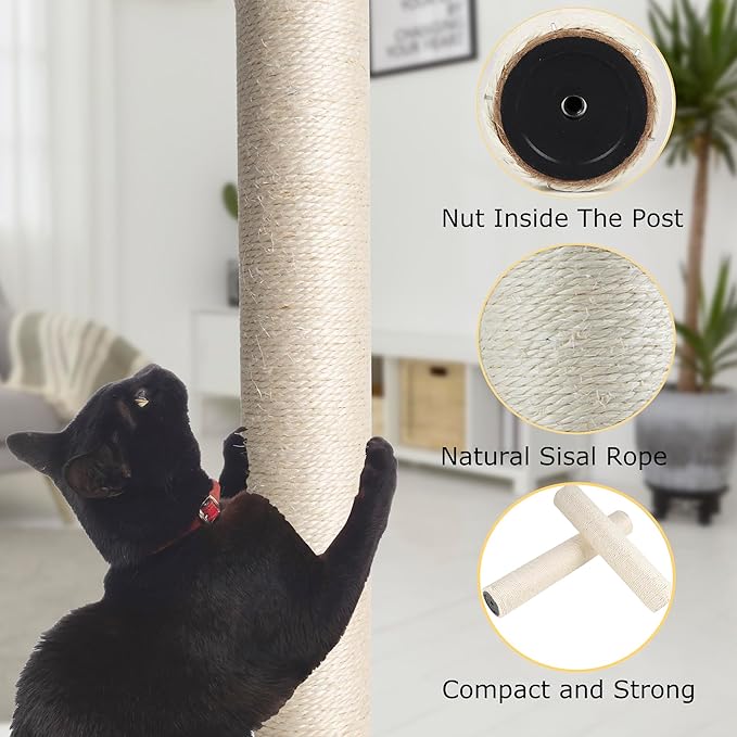 Dimaka Cat Scratching Post Replacement Pole, Cardboard and Sisal(Beige-4 Posts, 7.9 in / 20 cm) - PAWPICO