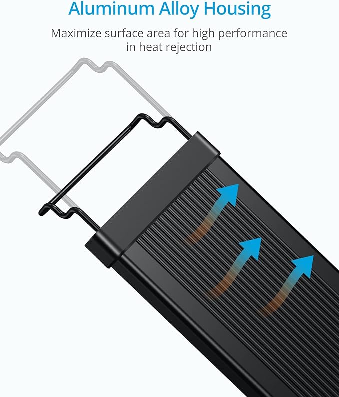 NICREW ClassicLED Gen 2 Aquarium Light, 11 Watts, Dimmable LED Fish Tank Light with 2-Channel Control, White and Blue LEDs, Size 12 to 18 Inch NICREW
