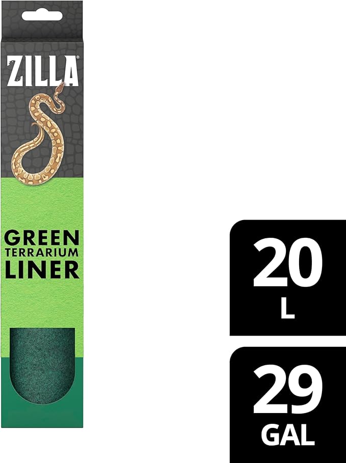 Zilla Reptile Terrarium Bedding Substrate Floor Liner, Green, 20L/29G, 11.75" x 29.5" Zilla