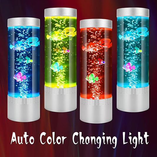 Bubble Fish Lamp, Sensory Bubble Tube Lamp, Artificial Fish Tank with Moving Fish, to Light Up Your Life Like a Lamp, Fish Tank Light and Aquarium Lamp, Excellent Gift for Kids & Adults SHTALHST