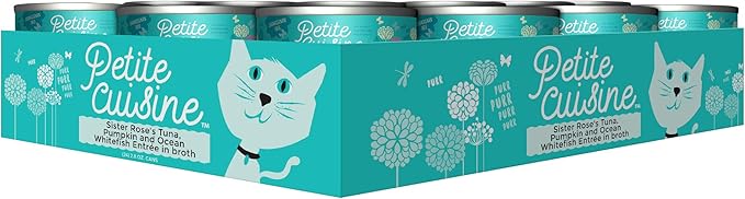 Petite Cuisine Grain Free Wet Cat Food, Sister Rose's Tuna, Pumpkin & Ocean Whitefish, 24 cans 2.8 oz - PAWPICO