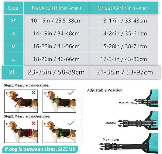 Timos Dog Harness,NO Need Go Over Dogs Head 3 Snap Buckles Pet Harness with 2 Leash Clips,Adjustable Soft Padded No-Pull,Reflective No-ChokeOxford Vest for Small Medium Large Dogs,X-Large (Pack of 1) Timos