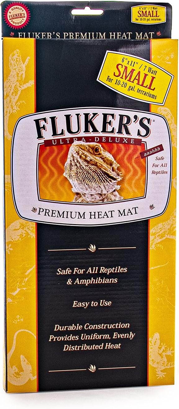 Fluker's Premium Heat Mat for All Reptiles and Amphibians, Small 6"x11" Flukers