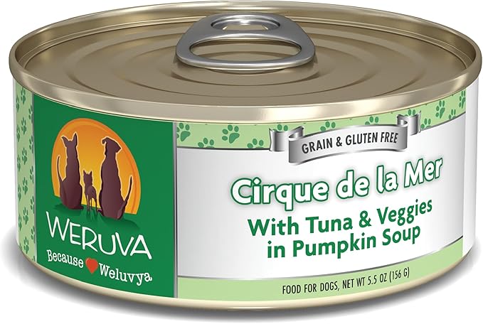 Weruva Classic Dog Food, Cirque de la Mer with Tuna & Veggies in Gravy, 5.5oz Can (Pack of 24) - PAWPICO