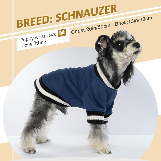 FUAMEY Dog Pullover Sweatshirt,Dog Winter Sweaters Warm Dog Clothes Dog Vest Thick Puppy Pullover Soft Pet Fleece Sweater Cute Doggie Boy Girl Outfit for Small Medium Dogs Blue L - PAWPICO