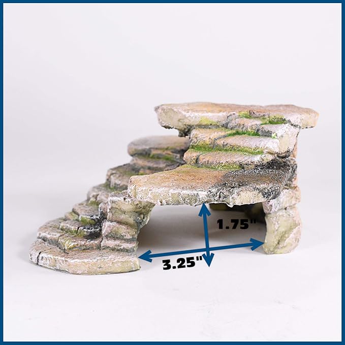PENN-PLAX Reptology Shale Scape Step Ledge & Cave Hideout – Basking Area - Decorative Resin for Aquariums & Terrariums – Great for Reptiles, Amphibians, and Fish – Medium Penn-Plax