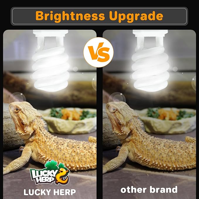 LUCKY HERP UVA UVB Reptile Light 10.0, Desert UVB 150 Compact Fluorescent Lamp, UVB Light for Reptiles 23W, UVA UVB Reptile Light Bulb, UVB Bulb for Reptiles Bearded Dragons Lizards Tortoises Snakes LUCKYHERP