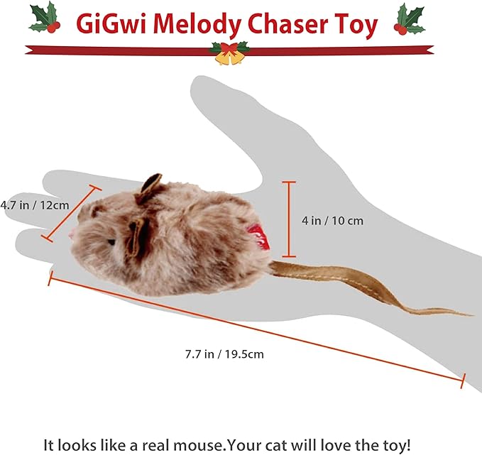 Gigwi Cat Toys for Indoor Cats, Interactive Cat Toy with Real Squeaky Mouse Electronic Sound Chirping, Kitten Toys Automatic Cat Mice Toy for Cat Exercise & Kicker to Self Play, Relieve Boredom - PAWPICO