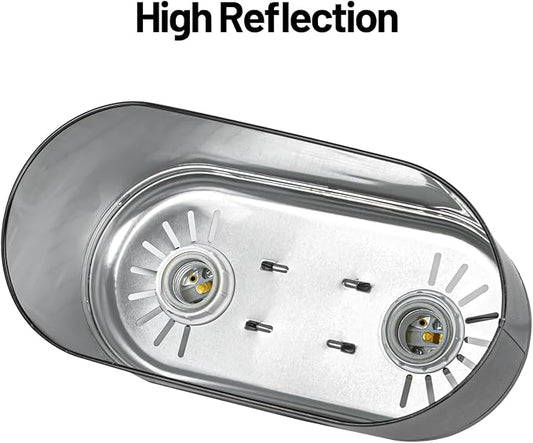 Dual Reptile Light Fixture with Separate Switches, 11.2in Double Dome Light Fixtures for Reptile Heat Lamp, Max 150W, Terrarium Habitat UVB Light Fixture for Reptiles Amphibians CAVACHEWReptileSupplies