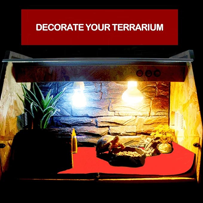 HERCOCCI Reptile Carpet, 39’’ x 20’’ Terrarium Bedding Substrate Liner Reptile Cage Mat Supplies for Bearded Dragon Lizard Tortoise Leopard Gecko Snake (Red) HERCOCCI