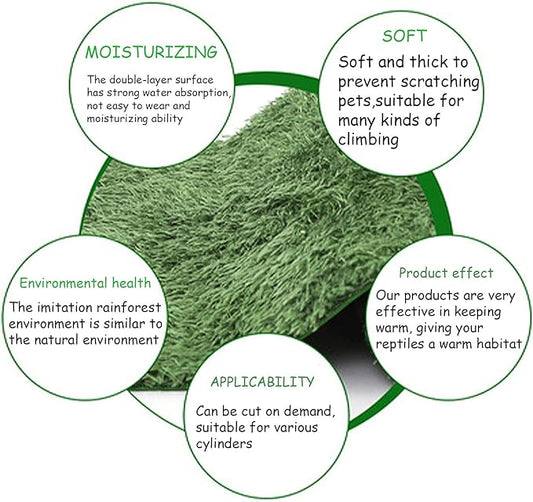 kathson 2 PCS Reptile Carpet Mat Terrarium Bedding Substrate Liner Mat Imitation Rainforest Crawler Mats for Snakes Bearded Dragon Gecko Chameleon Turtles Iguana(23.62 X 15.74 in) kathson