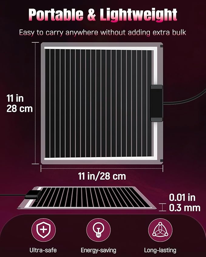 Pawfly 28 W Reptile Heat Pad 11 x 11 Inch Reptile Heating Pad Under Tank Terrarium Safe Fast Heating Mat Heat Mat for Turtles Frogs Snakes Lizards Geckos Hermit Crabs Spiders & Other Reptiles Pawfly