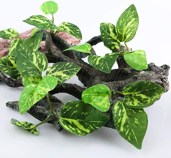 AQUA KT Reptile Terrarium Climb Corner Tree Branch Rock Background Decoration with Suction Cup for Amphibian Lizard Snake Gecko Bearded Dragon Cage Tank Habitat Decoration Accessory AQUAKT
