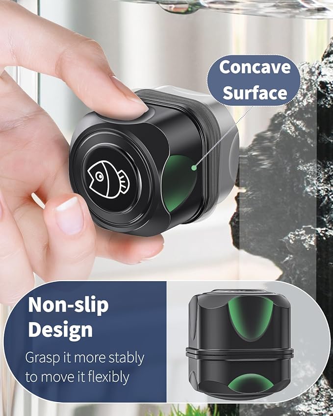 Pawfly Aquarium Magnetic Brush Fish Tank Cleaner for Acrylic & Plastic Aquariums 1.8 Inch Mini Soft Fluff Scrubber Pads Floating Dust Cleaning Tool for 4/5 Inch Thick Fish Tank up to 30 Gallons Pawfly