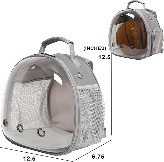 Leopard Gecko Travel Carrier,Bearded Dragon Travel Backpack with Harness and Leash Set,Space Capsule Clear Bubble Window Astronaut Reptile Carrier Backpack, Airline Approved WEVONIGU