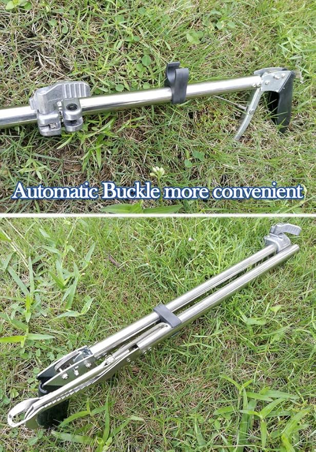60" Snake Tongs Foldable Reptile Grabber Catcher Wide Jaw Handling Tool with Auto Lock and Non-Slip Grip Handle Ouronehome