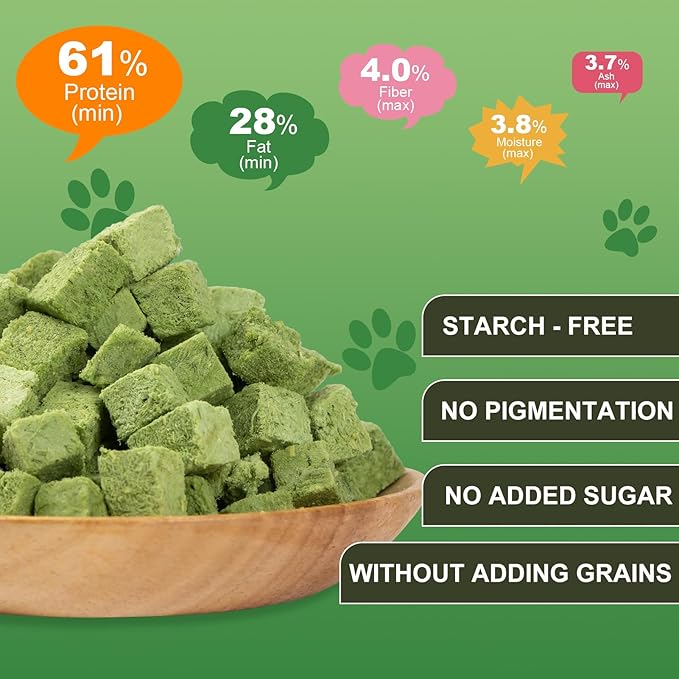 Cat Grass Treats Cubes - 80g Natural Freeze Dried Cat Grass Teething Stick Cat Treats Snacks Edible Cat Chew Toys for Hairball Removal Teeth Cleaning - PAWPICO