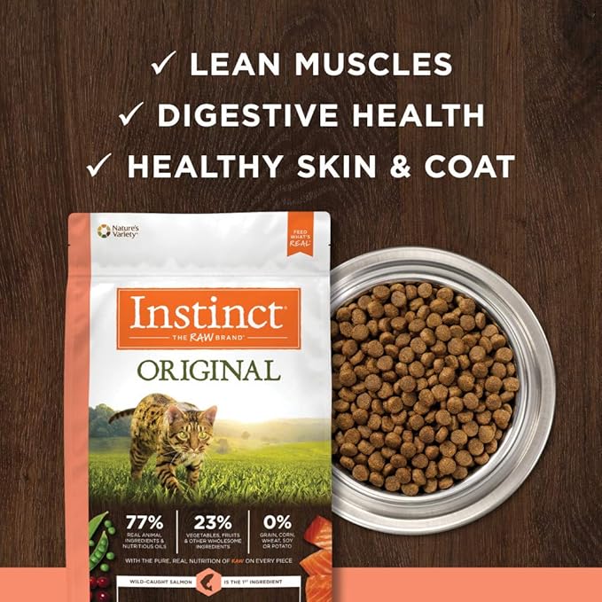 Instinct Original Grain Free Recipe with Real Salmon Natural Dry Cat Food, 4.5 lb. Bag - PAWPICO
