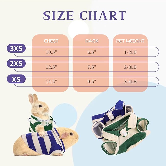 2 Pack Guinea Pig Clothes Rabbit Summer T-Shirt Pet Costume Vest for Small Animal Kitten Ferret Chihuahua Puppy KAMABRIDAL