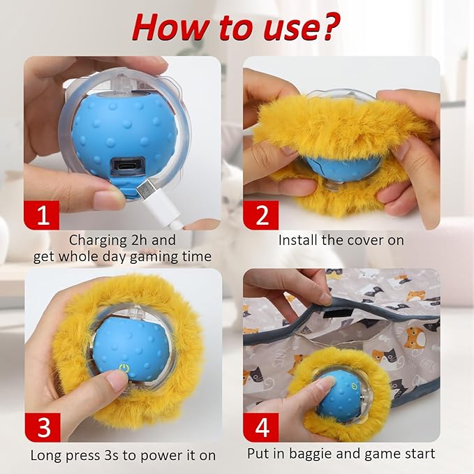 Rechargeable Electric Cat Toys, Hide and Seek Kitten Toy, Chirping & Motion Activated Interactive Cat Toy, Hiding Cover Exercise Toy for Indoor Cats/Kitty/Kittens - PAWPICO