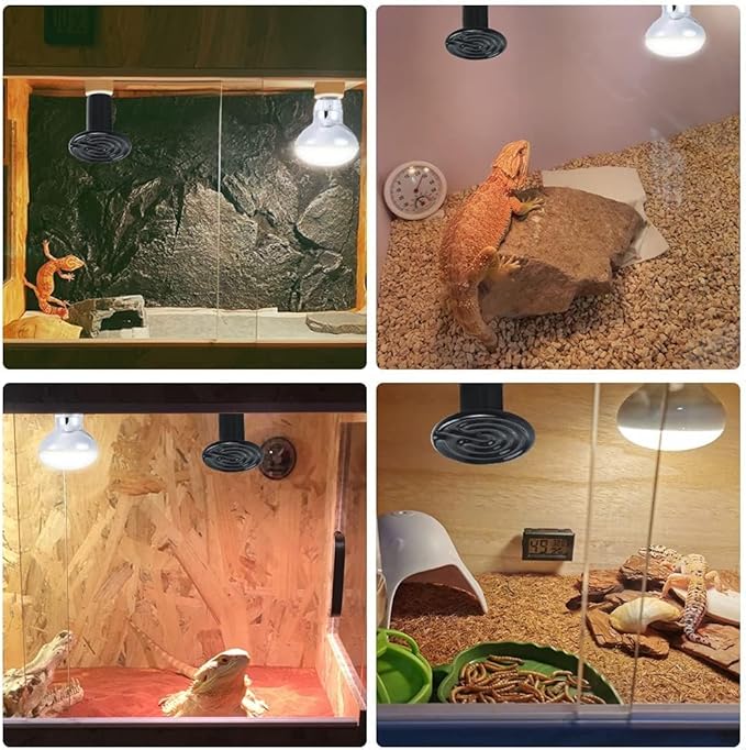 LUCKY HERP Reptile Heat Lamp - 100W Ceramic Heat Emitter Reptile Heat Lamp Bulbs (1 Pack), No Light Ceramic Heat Bulb, Ceramic Heat Lamp for Reptiles Amphibian Chicken Pet Brooder Coop Lizard Turtle LUCKYHERP