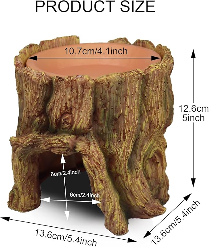 NANEEZOO Reptile Hide Cave 2 in 1 Reptile Humid Cave with Terracotta Water Basin Moisture Keeping and Shedding Help for Reptile Amphibians Leopard Gecko NANEEZOO