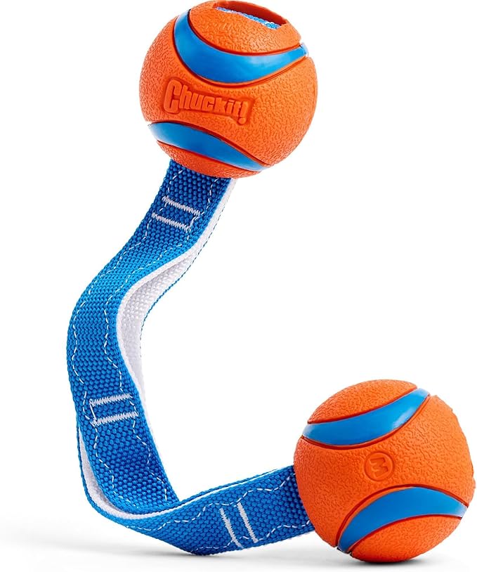 Chuckit! Ultra Duo Tug Dog Toy, Medium Indoor and Outdoor Dog Ball for Dogs 20-60 Pounds - PAWPICO