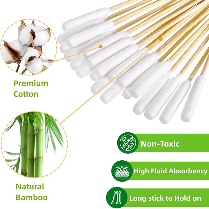 400 Pcs Dog Ear Cleaner Q Tips, 6 Inch Long Cotton Swabs for Dogs, Long Dog Q Tips for Dogs and Cats, Dog Ear Cleaning Swabs for Dog Ear Infection Treatment Mezchi
