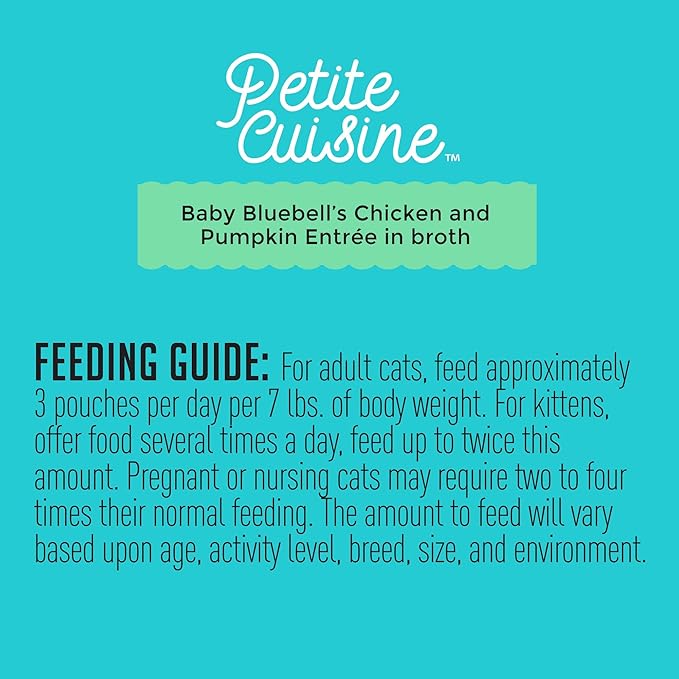 PETITE CUISINE Baby BlueBells's Wet Cat Food, Chicken and Pumpkin, 2.8 oz Cans (24 Count) - PAWPICO