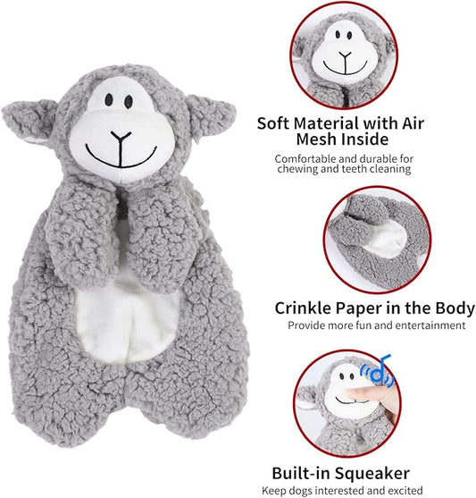 DODODOLA Dog Toys Lamp Puppy Toys Plush Partial Stuffed Chew Toy Soft Squeaky Dog Teething Toys for Small Medium Big Large Dogs Pet to Keep Them Busy - PAWPICO