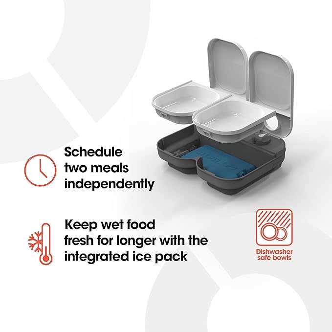 Cat Mate C200 2-Meal Automatic Pet Feeder for Cats and Small Dogs with Ice Pack - PAWPICO