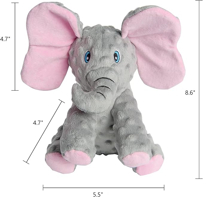 DODODOLA Dog Toys Puppy Toys Cute Squeaky Elephant Dog Toy with Crinkle Paper Stuffed Plush Animal Dog Toys to Keep Them Busy for Small Medium Large Dogs - PAWPICO