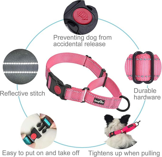 haapaw 2 Packs Martingale Dog Collar with Quick Release Buckle Reflective Dog Training Collars for Small Medium Large Dogs haapaw