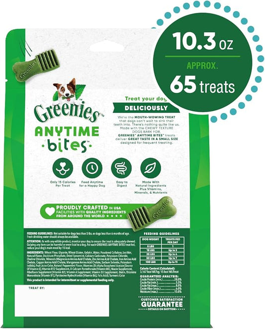 GREENIES ANYTIME BITES Dog Treats, Mint Flavor, 10.3 oz. bag - PAWPICO