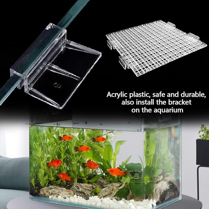 16 PCS 6mm Acrylic Aquarium Cover Clip, Clear Fish Tank Glass Cover Clip Support Holder Universal Lid Clips for Rimless Aquariums LEEFONE