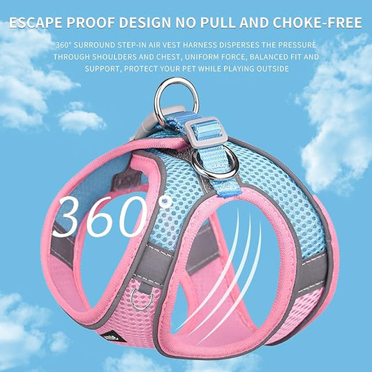 AIITLE Dog Harness, Spring No-Pull Cat Harness with a Leash, Adjustable Reflective Dog Vest, Cat Harness Escape Proof, Outdoor Walking, Camping for Extra Small Dogs and House Cats Pink XXXS AIITLE-FORPETSBETTERLIFE