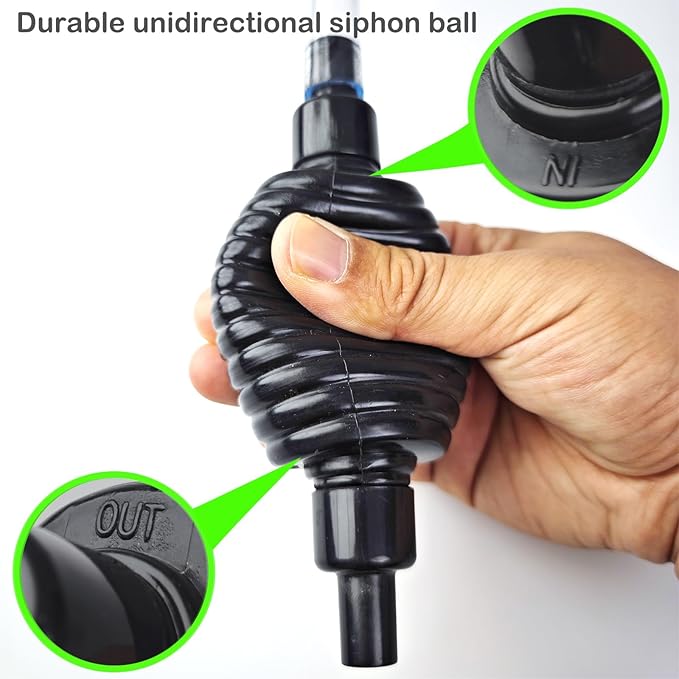 4.3ft Fish Tank Cleaner Aquarium Siphon Gravel Vacuum for Aquarium Fish Tank Changing Water Cleaning Gravel and Sand Seltomer