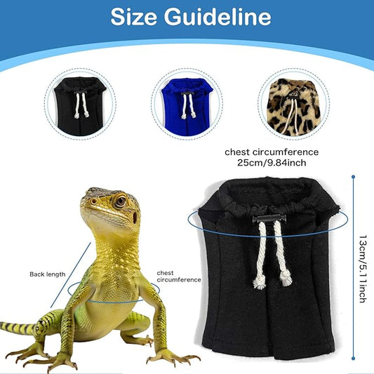 Lizard Clothes Bearded Dragon Hoodie Sweater Jacket Small Pet Costume Flannel Apparel for Reptiles Party Cosplay Props Chameleon Outfit Reptile Clothing Accessories HOKABLE