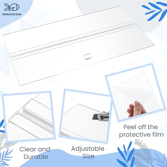 Juexica Aquarium Lid Acrylic Canopy Two Piece Set Aquarium Top Cover Fish Tank Lid with Center Brace with a Hook Knife(48 x 18 in) Juexica