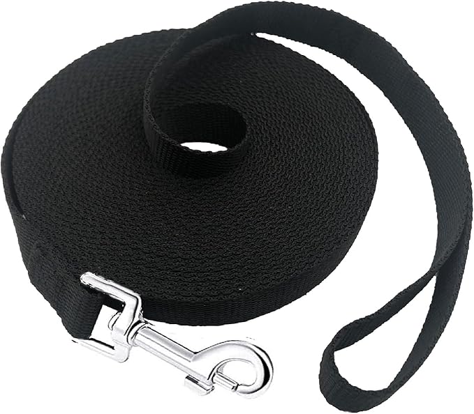 15ft 20ft 30ft 40ft 50ft Long Dog/Puppy Lead Obedience Recall Training Dog Leashes for Small Medium Dogs Camping, Training, Play, or Backyard (Black, 1" x 40FT) PETGOGO