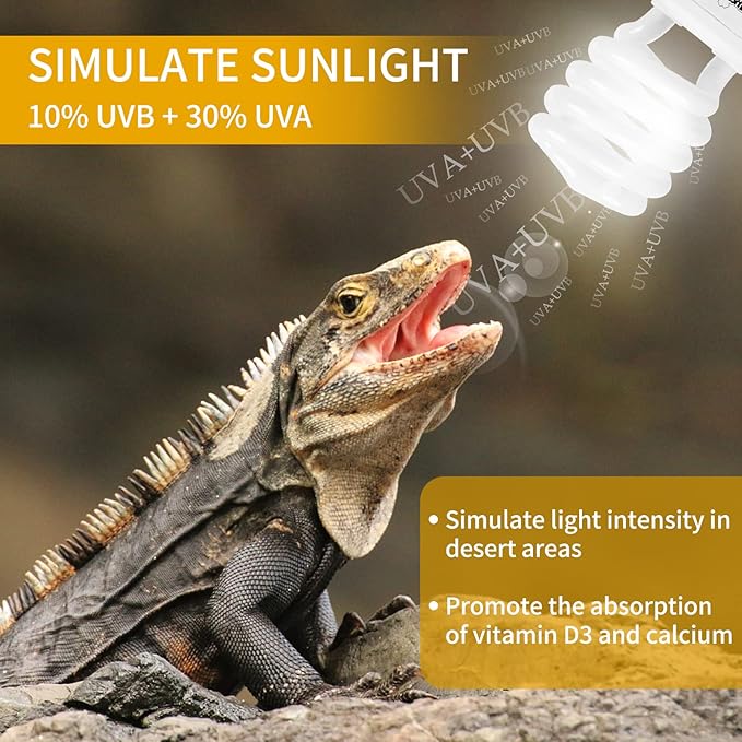 LUCKY HERP Desert UVA UVB Reptile Light Bulb 10.0 26W Compact Fluorescent Lamp LUCKYHERP