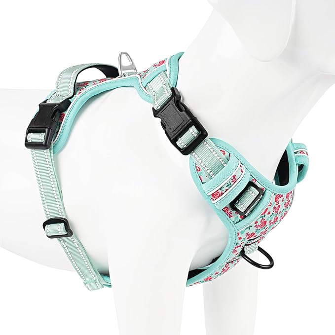 Timos Dog Harness,NO Need Go Over Dogs Head 3 Snap Buckles Pet Harness with 2 Leash Clips,Adjustable Soft Padded No-Pull,Reflective No-ChokeOxford Vest for Small Medium Large Dogs,X-Large(Packof1) Timos